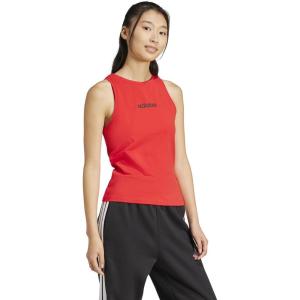 imageAdidas Womens Essentials Linear Slim Cotton Tank TopPure RubyBlack