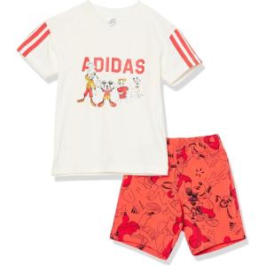 imageadidas Boys Disney Mickey Mouse TShirt SetOff WhiteBright Red