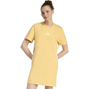 imageadidas Womens Essentials 3Stripes TShirt DressSemi Ice TangerineWhite