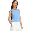 imageadidas Womens Soft Lux Crew Neck Tank Casual  Off WhiteBlue Fusion