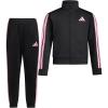 imageadidas Little Girls Zip Front Classic Tricot Jacket and Joggers SetBlackPink
