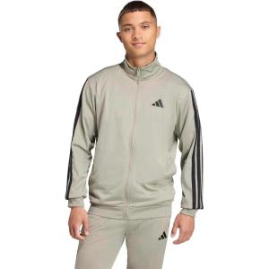 imageadidas Mens Essentials Warmup 3stripes Track TopSilver Pebble