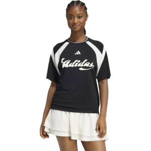 imageadidas Womens House of Tiro Graphic Jersey BlackOff WhiteWhite Medium