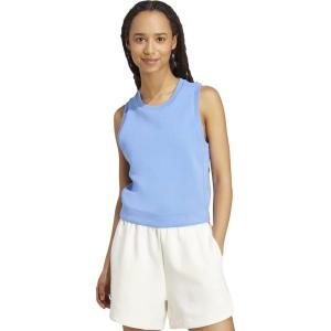 imageadidas Womens Soft Lux Crew Neck Tank Casual  Off WhiteBlue Fusion