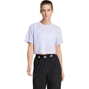 image:imageadidas Womens Train Essentials Boxy Workout Crew Neck Short Sleeve Athletic Casual Tops Casual  WhiteViolet Tone