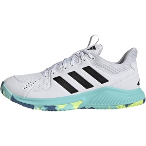 image:imageadidas Womens Court Flight Indoor Volleyball Volleyball Sneakers Shoes  PinkWhiteBlackFlash Aqua