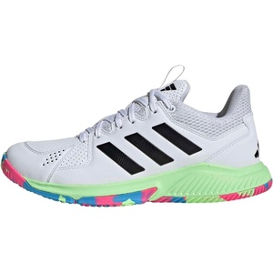image:imageadidas Womens Court Flight Indoor Volleyball Volleyball Sneakers Shoes  PinkWhiteBlackGreen Spark