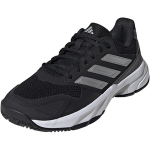 image:imageadidas Womens Courtjam Control 3 Tennis Sneakers Shoes  WhiteBlackSilver MetallicGrey