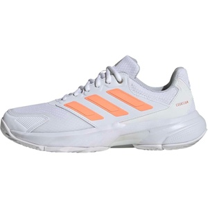 image:imageadidas Womens Courtjam Control 3 Tennis Sneakers Shoes  WhiteWhiteBeam OrangeCrystal White