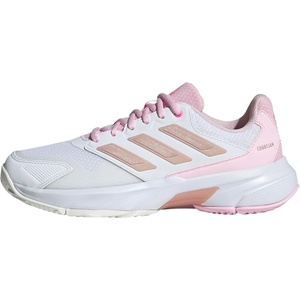 image:imageadidas Womens Courtjam Control 3 Tennis Sneakers Shoes  WhiteWhiteSilver MetallicLucid Pink