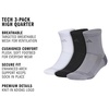 image:imageadidas mens Tech High Quarter Socks 3 Pairs Performance amp TrainingWhiteBlackGrey