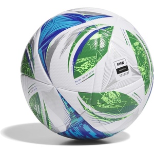 image:imageadidas Unisex MLS Soccer BallLeague WhiteGreenGlory BlueSolar Blue
