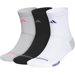 image:imageadidas mens Tech High Quarter Socks 3 Pairs Performance amp TrainingClear Onix GreyPure Turbo PinkPure Purple