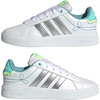 image:imageadidas Kids Grand Court 30 ShoeWhiteSilver MetallicFlash Aqua