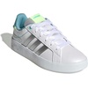 image:imageadidas Kids Grand Court 30 ShoeWhiteSilver MetallicFlash Aqua