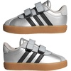 image:imageadidas Kids VL Court 30 Hook amp Loop ShoeSilver MetallicBlackLgh Solid Grey