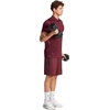 image:imageadidas Mens Train Essentials Pique Striped Athletic Shorts Training Casual Bottoms Casual Moisture Wicking  PinkMaroonBlack
