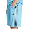 image:imageadidas Mens Train Essentials Pique Striped Athletic Shorts Training Casual Bottoms Casual Moisture Wicking  PinkSemi Blue BurstBlack