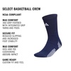 image:imageadidas Unisex Select Basketball Socks 1 PairTeam Navy BlueWhite1Crew