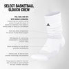 image:imageadidas Unisex Select Basketball Socks 1 PairWhiteBlackClear Onix Grey1Slouch Crew
