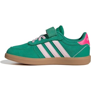 image:imageadidas Kids Breaknet Sleek Elastic Lace amp Strap ShoeCourt GreenClear PinkLucid Pink