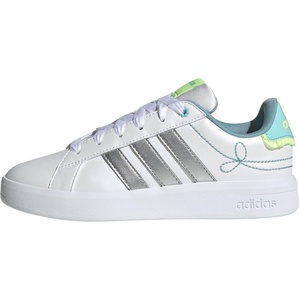 image:imageadidas Kids Grand Court 30 ShoeWhiteSilver MetallicFlash Aqua