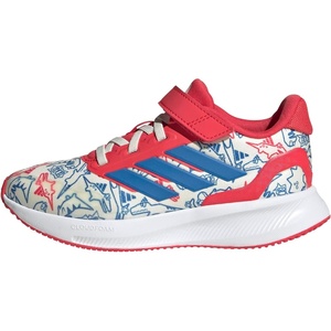 image:imageadidas Kids Marvel Run Falcon 5 Elastic Lace amp StrapOff WhiteBright RoyalSemi Lucid Red