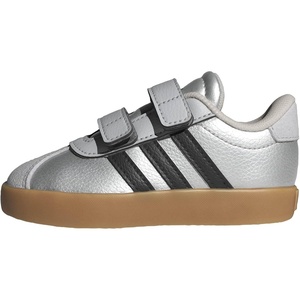 image:imageadidas Kids VL Court 30 Hook amp Loop ShoeSilver MetallicBlackLgh Solid Grey