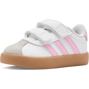 image:imageadidas Kids VL Court 30 Hook amp Loop ShoeWhiteClear PinkGum