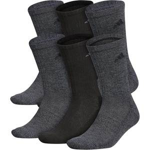 image:imageadidas Mens Athletic Cushioned Crew Socks 6 Pairs Durable amp ComfortableBlackOnix Grey