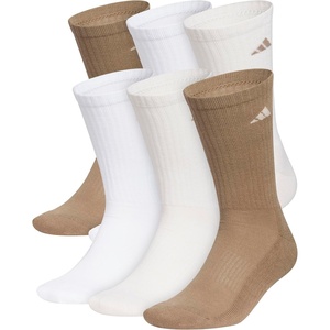image:imageadidas Mens Athletic Cushioned Crew Socks 6 Pairs Durable amp ComfortableKhaki SixWhiteCrystal Linen Beige