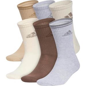 image:imageadidas Mens Athletic Cushioned Crew Socks 6 Pairs Durable amp ComfortableWarm Sandstone BeigeWonder WhiteWonder Alumina GreyMixed2