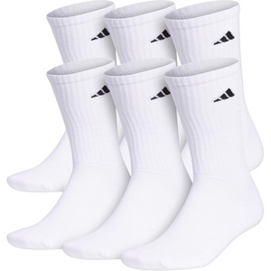 image:imageadidas Mens Athletic Cushioned Crew Socks 6 Pairs Durable amp ComfortableWhiteBlack