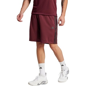 image:imageadidas Mens Train Essentials Pique Striped Athletic Shorts Training Casual Bottoms Casual Moisture Wicking  PinkMaroonBlack
