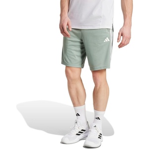 image:imageadidas Mens Train Essentials Pique Striped Athletic Shorts Training Casual Bottoms Casual Moisture Wicking  PinkSilver GreenWhite