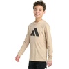 image:imageadidas Boys Long Sleeve Hooded Snow Heather TeeWarm Sandstone Snow Heather