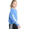 image:imageadidas Kids 3Stripes Crew Neck Heather Fleece Pullover Big KidBlue Fusion