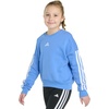 image:imageadidas Kids 3Stripes Crew Neck Heather Fleece Pullover Big KidBlue Fusion