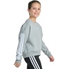 image:imageadidas Kids 3Stripes Crew Neck Heather Fleece Pullover Big KidMedium Grey Heather