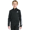 image:imageadidas Big Kid 3Stripe Zip Front Iconic Tricot JacketBlack