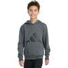 image:imageadidas Boys Long Sleeve Essential Big Logo Fleece Pullover HoodieDark Grey Heather