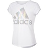 image:imageadidas Girls Short Sleeve Scoop Neck Tee TShirtWhite Rainbow Foil