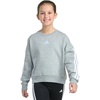 image:imageadidas Kids 3Stripes Crew Neck Heather Fleece Pullover Big KidMedium Grey Heather