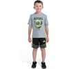 image:imageadidas boys TwoPiece Short Sleeve Tee amp Elastic Waistband Short SetMedium Grey Heather