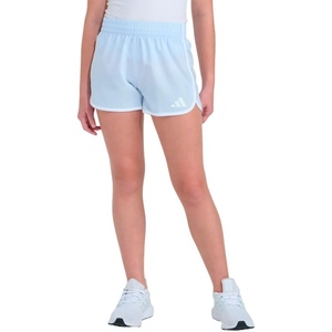 image:imageAdidas Girls Elastic Waistband Retro Woven ShortsClear Sky
