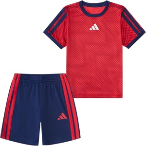 image:imageadidas Baby Boys Twopiece Short Sleeve All Over Printed World Cup Tee amp Short SetPure Ruby