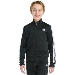 image:imageadidas Big Kid 3Stripe Zip Front Iconic Tricot JacketBlack
