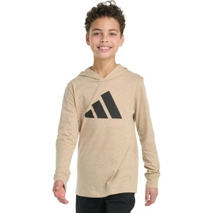 image:imageadidas Boys Long Sleeve Hooded Snow Heather TeeWarm Sandstone Snow Heather