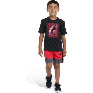 image:imageadidas boys TwoPiece Short Sleeve Tee amp Elastic Waistband Short SetBlack