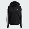 image:imageadidas Tall Essentials 3Stripes Fleece Full Zip HoodieBlackWhite